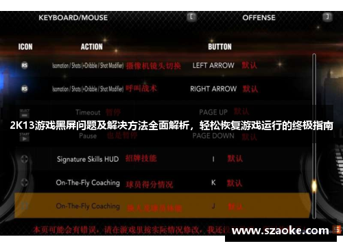 2K13游戏黑屏问题及解决方法全面解析，轻松恢复游戏运行的终极指南